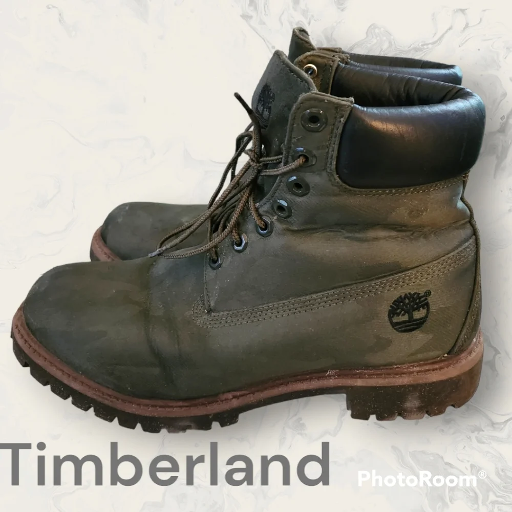 Rare Timberland Jaquard Camo Green Boots Size 10 US - Picture 1 of 6